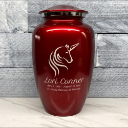 Customer Gallery - Unicorn Cremation Urn - Ruby Red