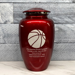 Customer Gallery - Basketball Cremation Urn - Ruby Red