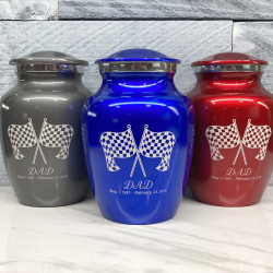 Customer Gallery - Race Checkered Flag Sharing Urn - Midnight Blue