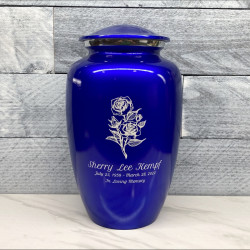 Customer Gallery - Rose Cremation Urn - Midnight Blue