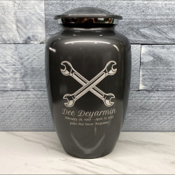 Customer Gallery - Mechanic Wrench Cremation Urn - Gunmetal Gray