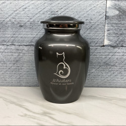 Customer Gallery - Cat Silhouette Cremation Urn - Gunmetal Gray