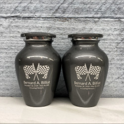 Customer Gallery - Race Checkered Flag Keepsake Urn - Gunmetal Gray