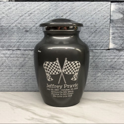 Customer Gallery - Race Checkered Flag Sharing Urn - Gunmetal Gray