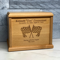 Customer Gallery - Checkered Flag Cremation Urn - Signature Alder