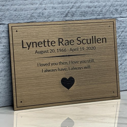 Customer Gallery - DIY Cremation Urn Plate - Brushed Gold - 5.75" w x 4.25" h