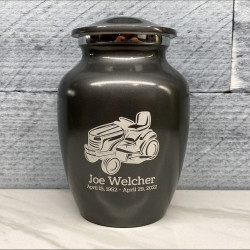 Customer Gallery - Riding Lawn Mower Sharing Urn - Gunmetal Gray