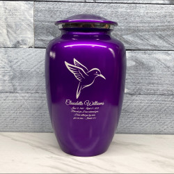 Customer Gallery - Hummingbird Cremation Urn - Purple Luster