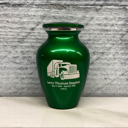 Customer Gallery - Semi Truck Keepsake Urn - Shamrock Green