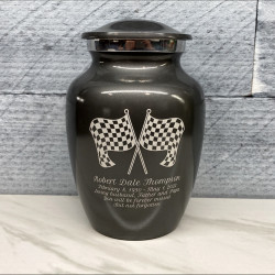 Customer Gallery - Race Checkered Flag Sharing Urn - Gunmetal Gray