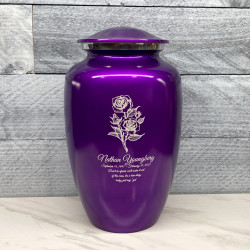 Customer Gallery - Rose Cremation Urn - Purple Luster
