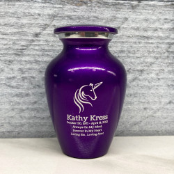 Customer Gallery - Unicorn Keepsake Urn - Purple Luster