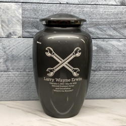 Customer Gallery - Mechanic Wrench Cremation Urn - Gunmetal Gray