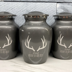 Customer Gallery - Antlers Sharing Urn - Gunmetal Gray