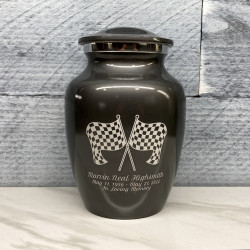 Customer Gallery - Race Checkered Flag Sharing Urn - Gunmetal Gray