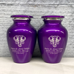 Customer Gallery - Elephant Keepsake Urn - Purple Luster