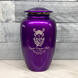 Customer Gallery - Owl Cremation Urn - Purple Luster
