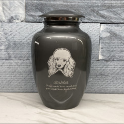 Customer Gallery - Large Poodle Dog Cremation Urn - Gunmetal Gray