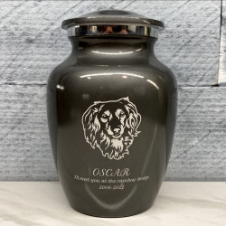 Customer Gallery - Small Dachshund Dog Cremation Urn - Gunmetal Gray