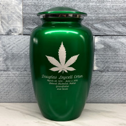 Customer Gallery - Marijuana Cremation Urn - Shamrock Green