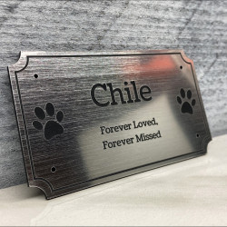 Customer Gallery - DIY Pet Cremation Urn Plate - Brushed Silver - 4" w x 2.25" h