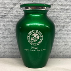 Customer Gallery - Marine Corps Keepsake Urn - Shamrock Green