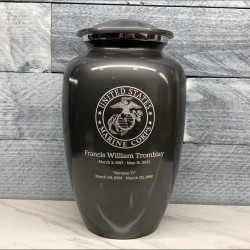 Customer Gallery - Marine Corps Cremation Urn - Gunmetal Gray