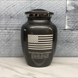 Customer Gallery - American Flag Sharing Urn - Gunmetal Gray
