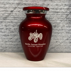 Customer Gallery - Classic Tractor Keepsake Urn - Ruby Red