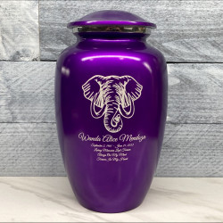Customer Gallery - Elephant Cremation Urn - Purple Luster