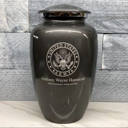 Customer Gallery - Army Cremation Urn - Gunmetal Gray