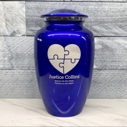 Customer Gallery - Autism Puzzle Cremation Urn - Midnight Blue