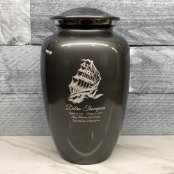 Customer Gallery - Sailing Ship Cremation Urn - Gunmetal Gray