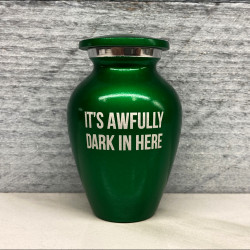 Customer Gallery - It's Awfully Dark In Here Keepsake Urn - Shamrock Green