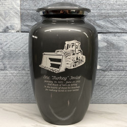 Customer Gallery - Bulldozer Cremation Urn - Gunmetal Gray