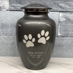 Customer Gallery - Large Pawprints Pet Cremation Urn - Gunmetal Gray