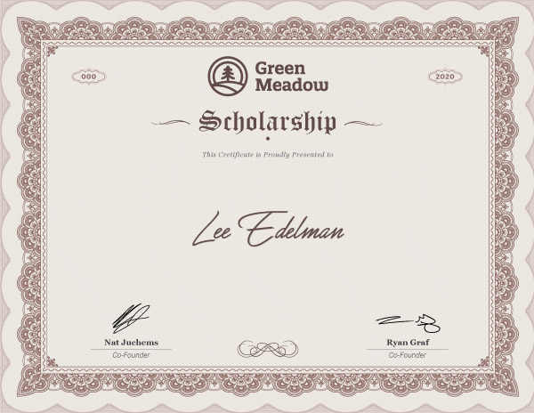 Green Meadow scholarship recipient
