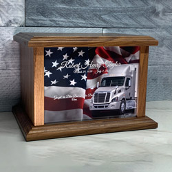 Semi Truck Cremation Urn - Prestige Walnut